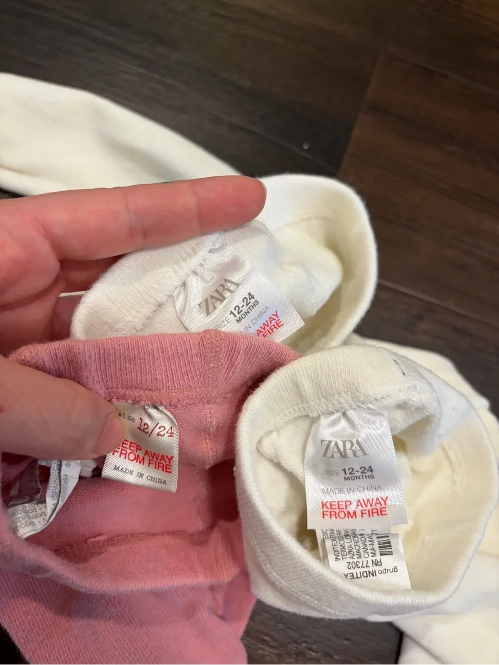 Zara Baby Girls 12-24M Footed Tights Bundle 3 Pairs White Pink